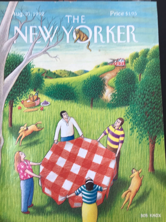 August 31, 1992 - The NEW YORKER Magazine original cover - rescuing a cat in a tree