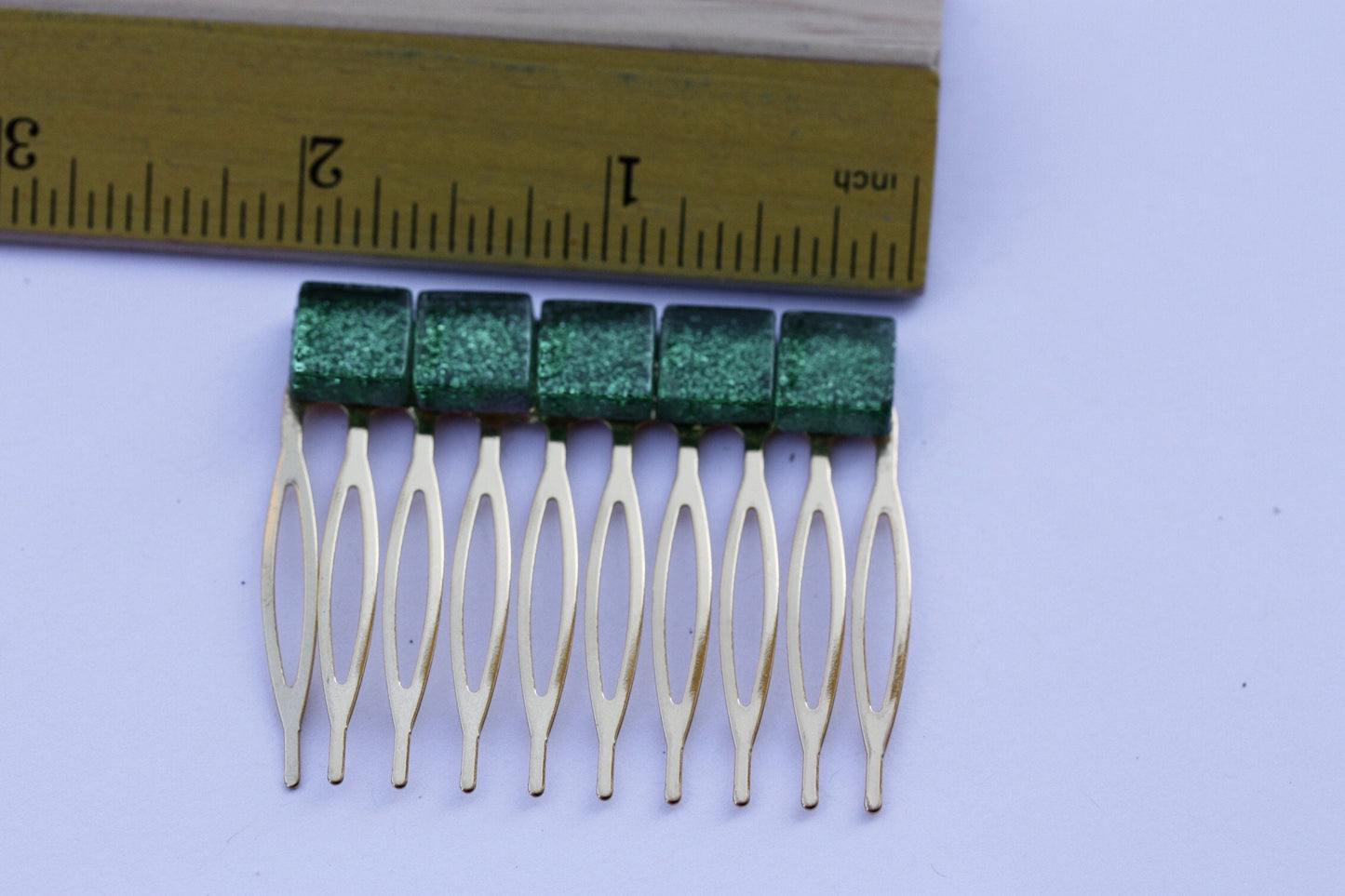 Stunning glittered glass hair comb