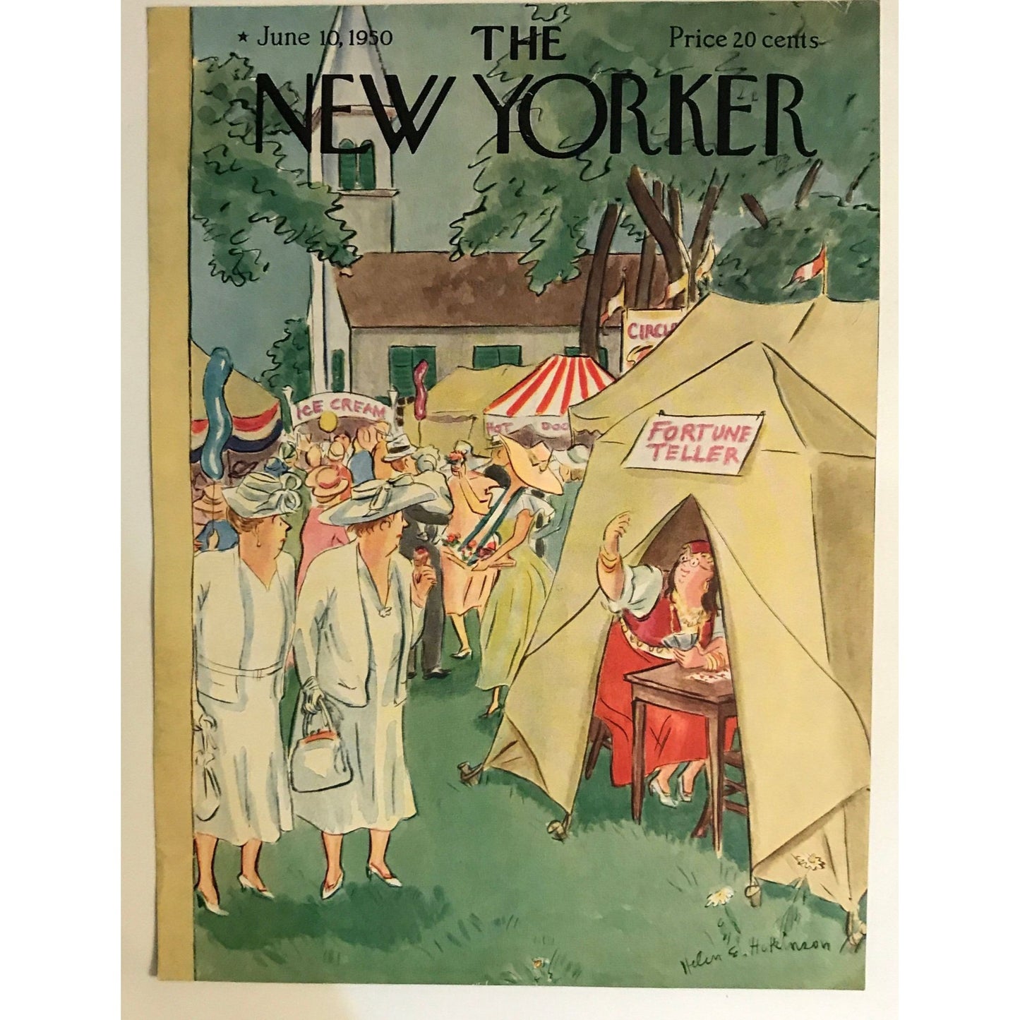 The NEW YORKER Magazine original cover - June 10, 1950 - Helene Hokinson - Fortune Teller