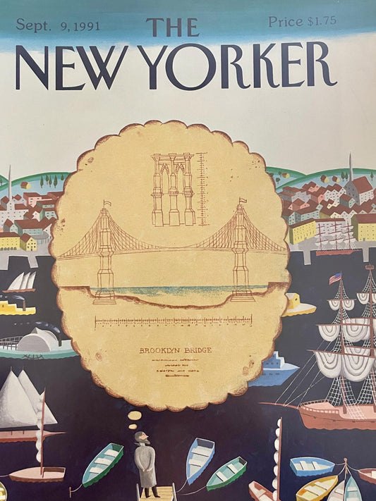 NEW YORKER Magazine original cover - September 9, 1991 - the Brooklyn Bridge