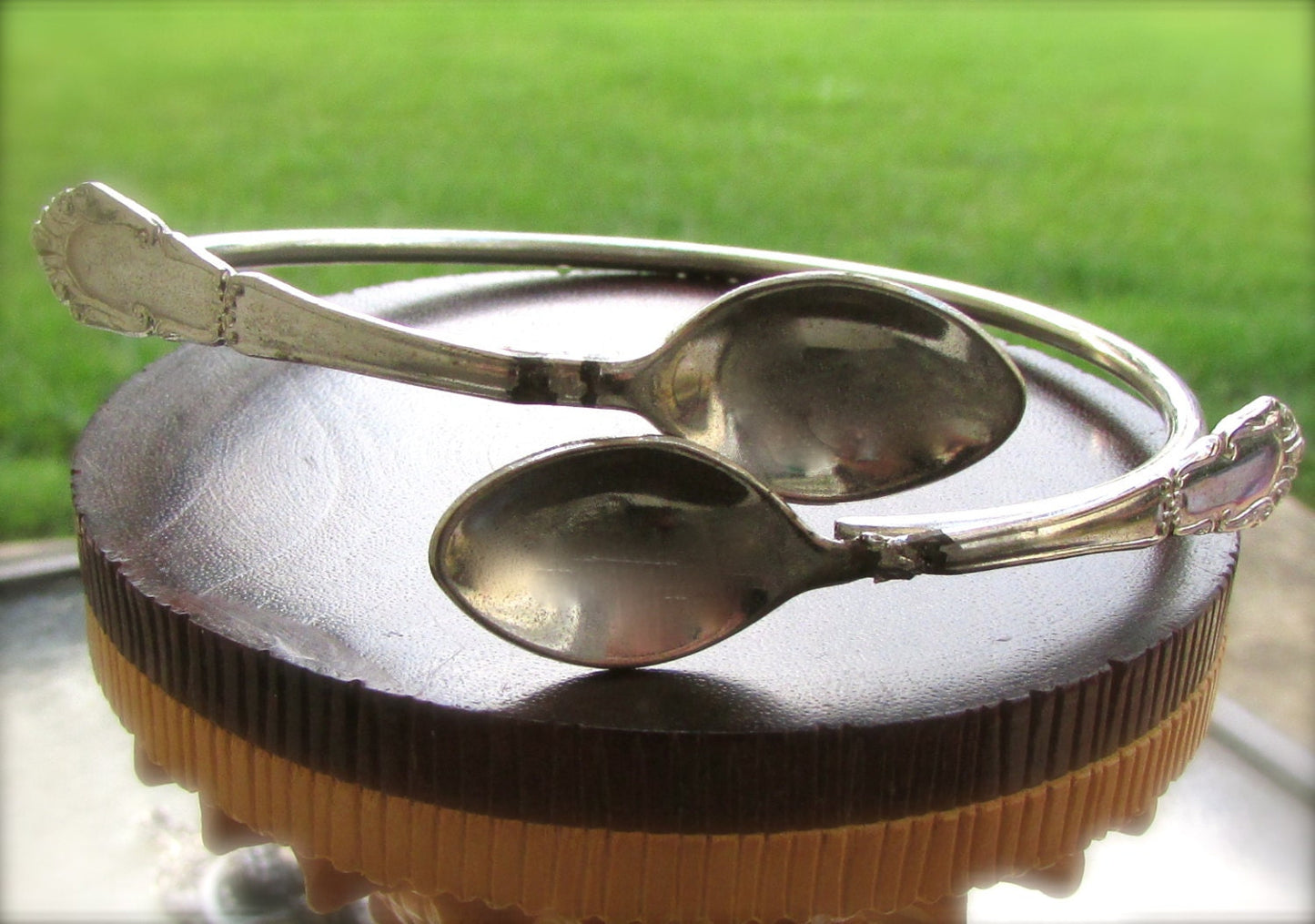 Very unique vintage bracelet made of intertwining little spoons - just a bit of a fixer upper - please read description