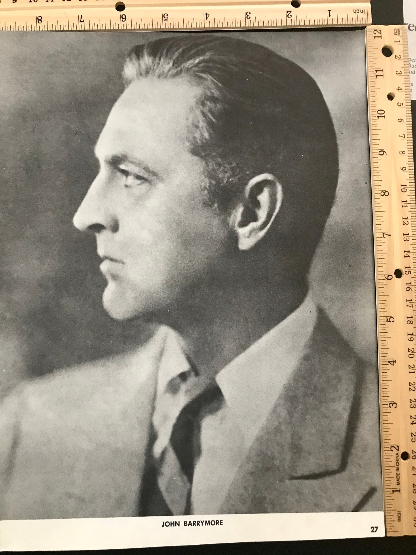 Vintage picture of young John Barrymore from vintage book - 9" x 12" - ready to frame or paper ephemera, scrapbook supplies, collage