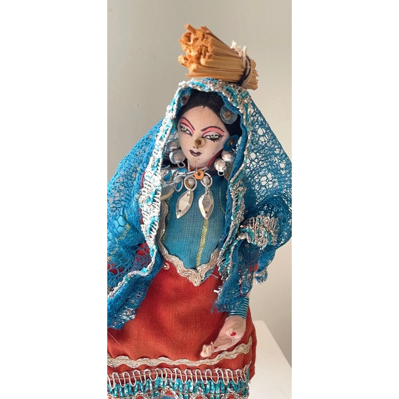 Vintage bejewelled collectible doll from Pakistan - please read description