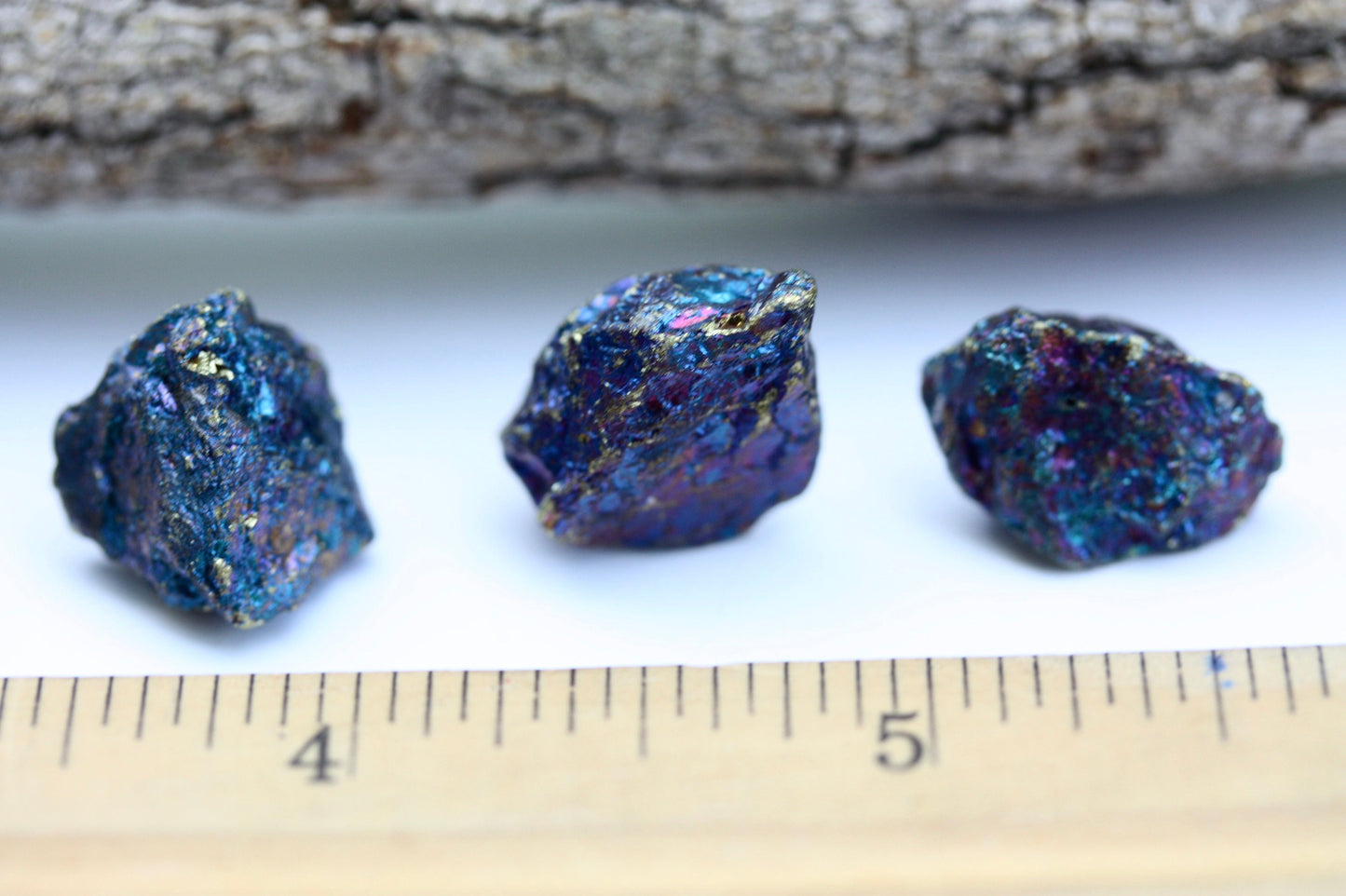 Stunning peacock ore stone stud earrings - considered a stone of happiness and joy that helps channel happiness to yourself & others