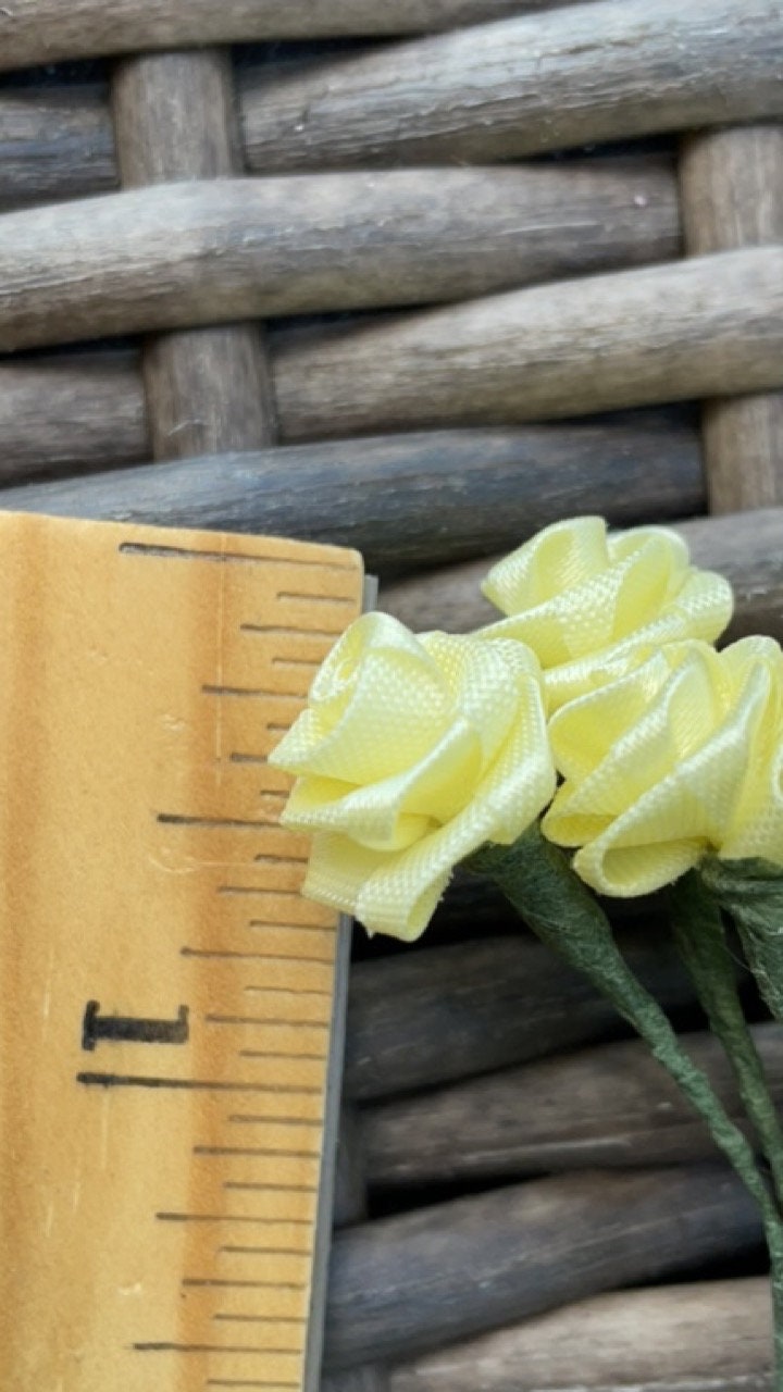 Three dozen individually wire stemmed faux flowers - available in 3 colors - yellow, cream or white