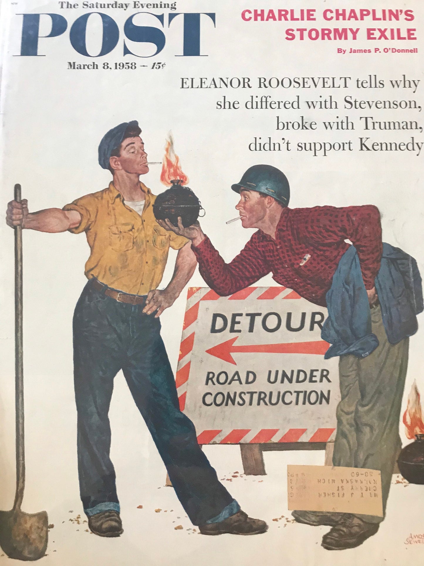 RARE - Saturday Evening Post - Original Cover - Match 8, 1958