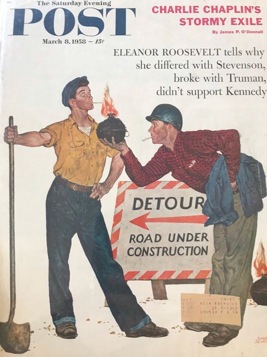 RARE - Saturday Evening Post - Original Cover - Match 8, 1958