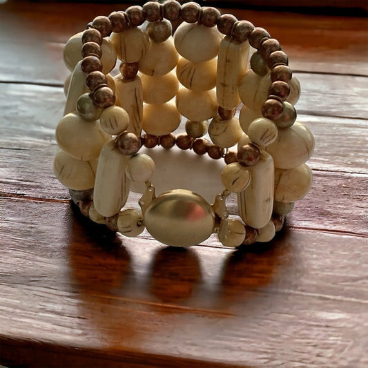 Stunning unique beaded vintage clamper bracelet