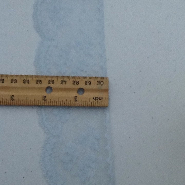 Wide vintage light blue lace - lace trim by the yard