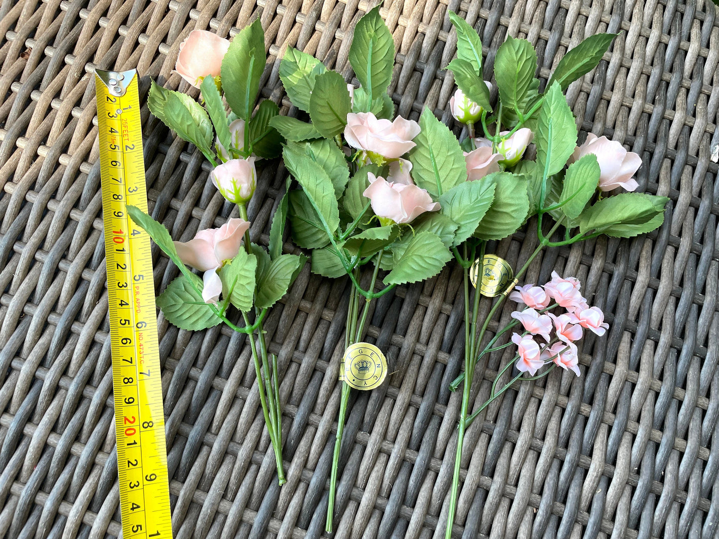 Lot of vintage peachy pink vintage faux flowers