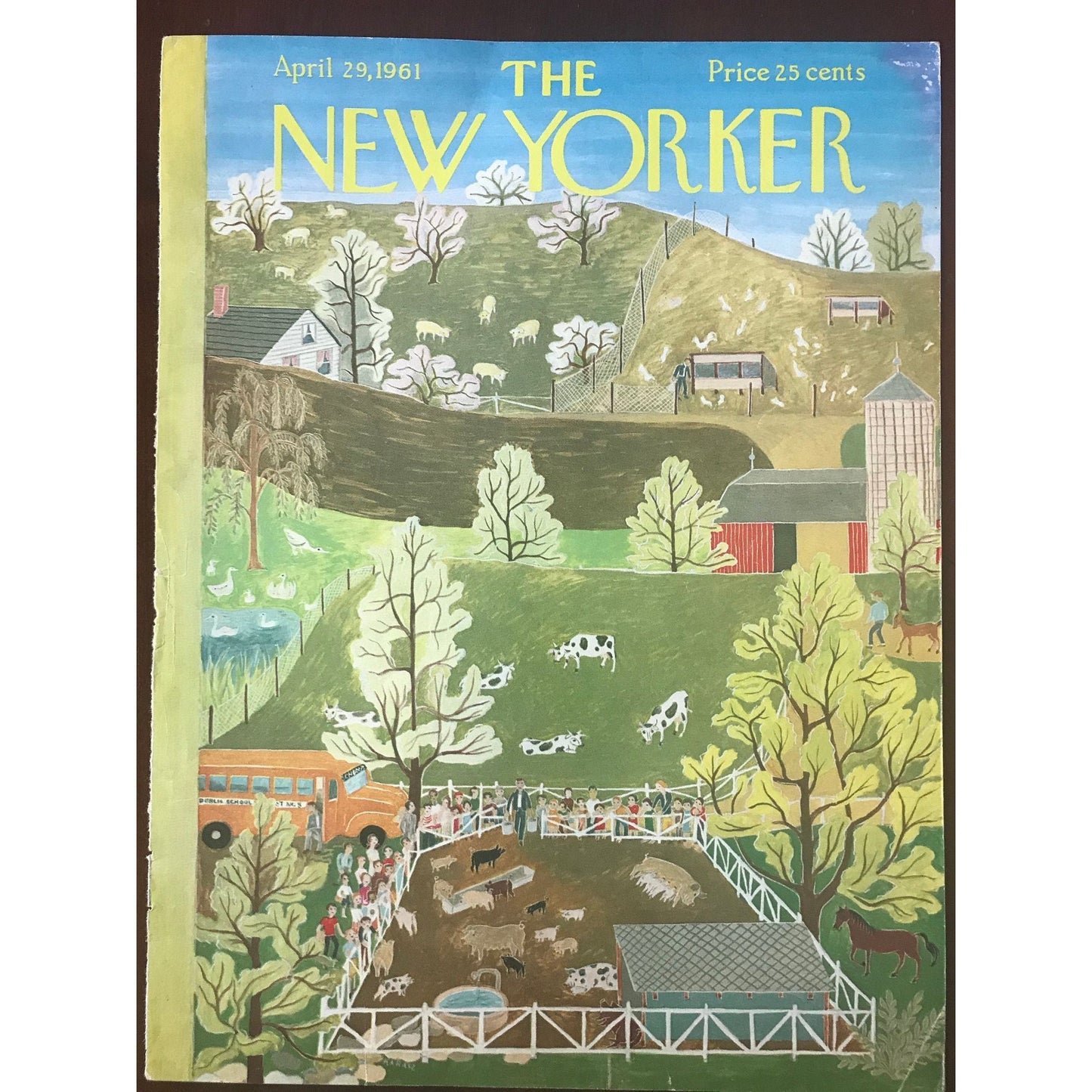 Rare - April 29, 1961 - The NEW YORKER Magazine original cover - farm