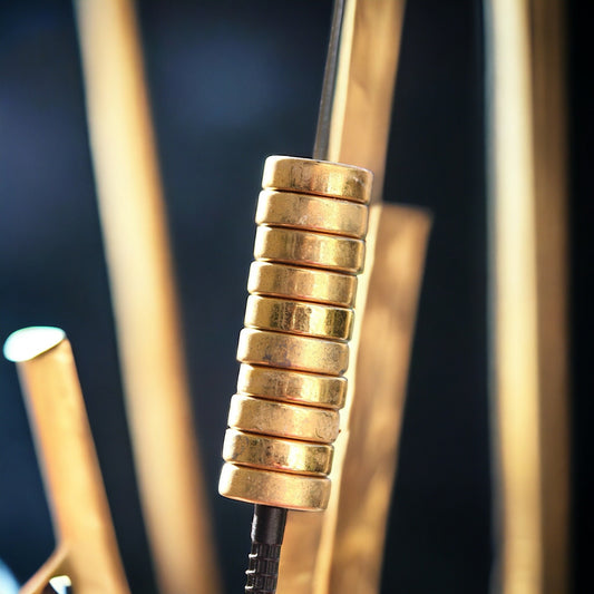 5 Round flat goldtone vintage spacer beads - approx. 10 mm x 3 mm