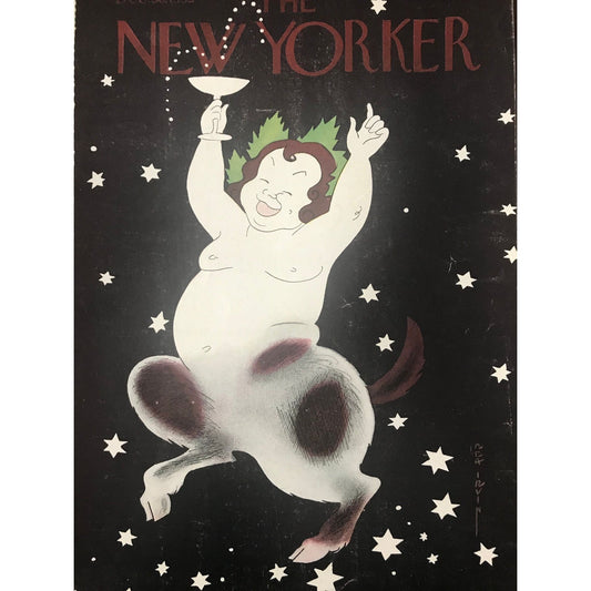 Very Rare - December 30, 1933 by Rea Irvin - The NEW YORKER Magazine original cover - New Years Eve, New Year's Eve Celebration