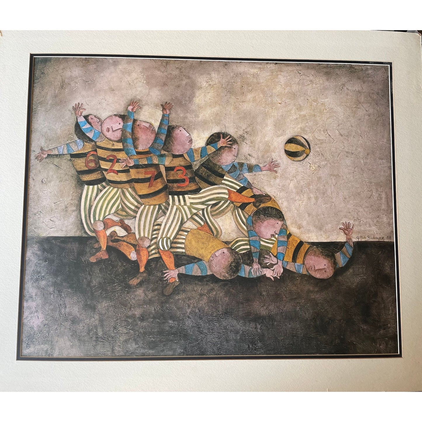 Graciela Rodo Boulanger poster titled "The Team" printed in France 1976 by Touchstone Publishers - matted, unframed