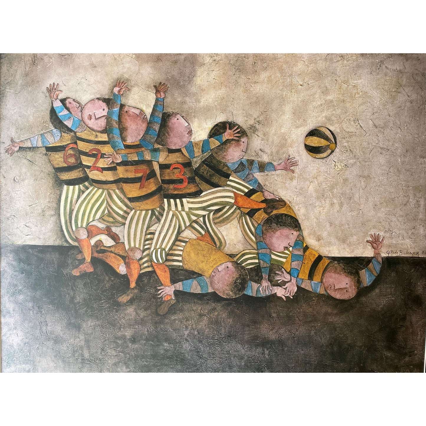 Graciela Rodo Boulanger poster titled "The Team" printed in France 1976 by Touchstone Publishers - matted, unframed