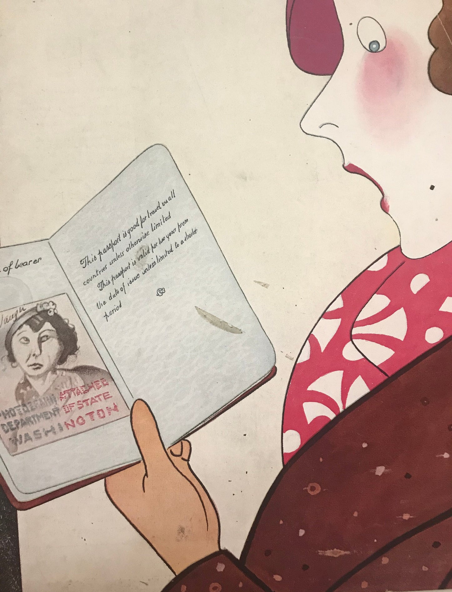 Very Rare - June 27, 1936 - NEW YORKER Magazine cover-woman looking at passport picture