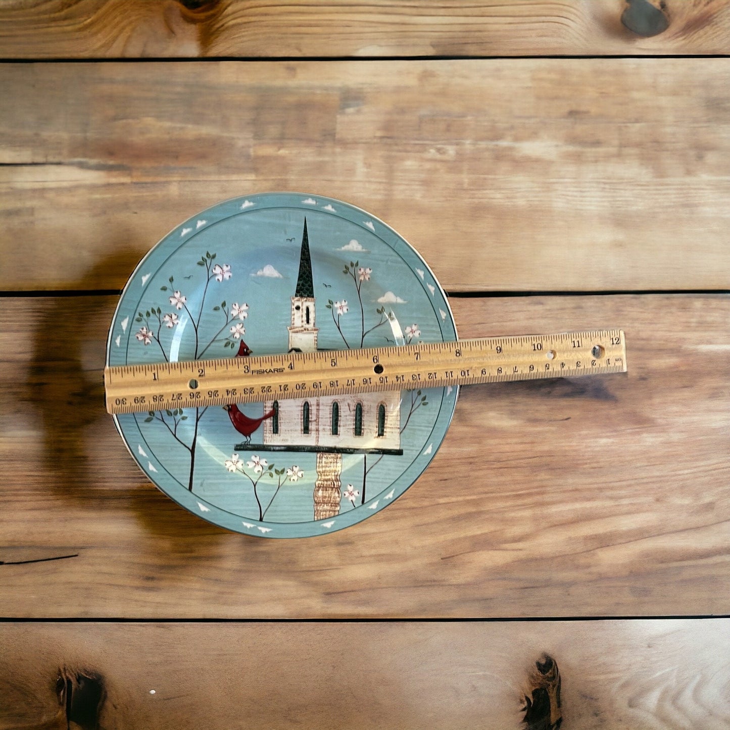 Pair of charming Warren Kimble Birdhouse Salad/dessert Plates - 8" each