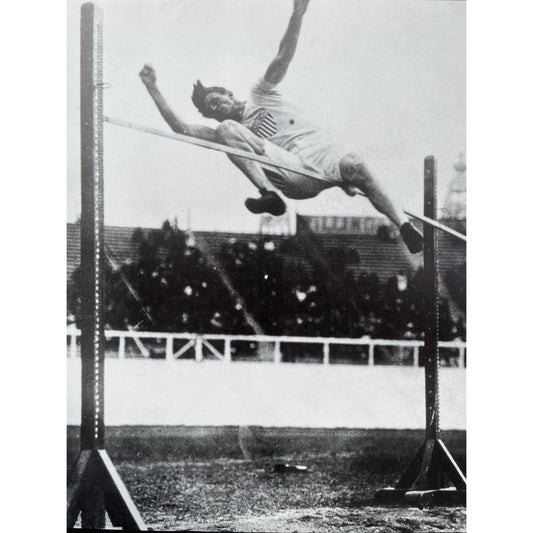 Vintage Olympics - 1904 Ray Ewry won one of 10 career gold medals in the standing high jump - print from a vintage book - Olympic athlete