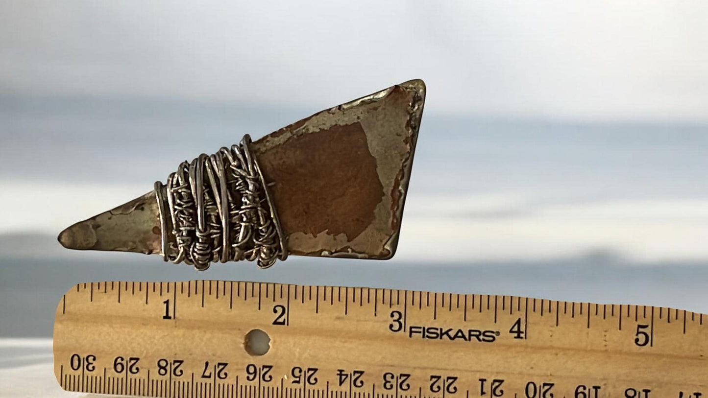 Vintage Artisan Sterling Silver Abstract Pin – Modernist Brutalist Studio Brooch, Handcrafted Statement Jewelry