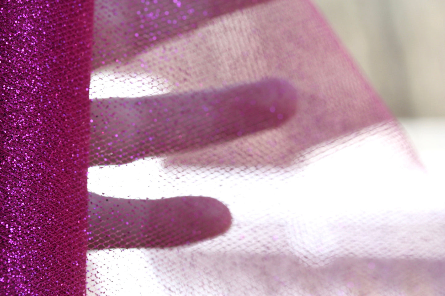 Stunning pink glittered tulle - for gift box wrap, bows, decorating, wreath making or other crafts