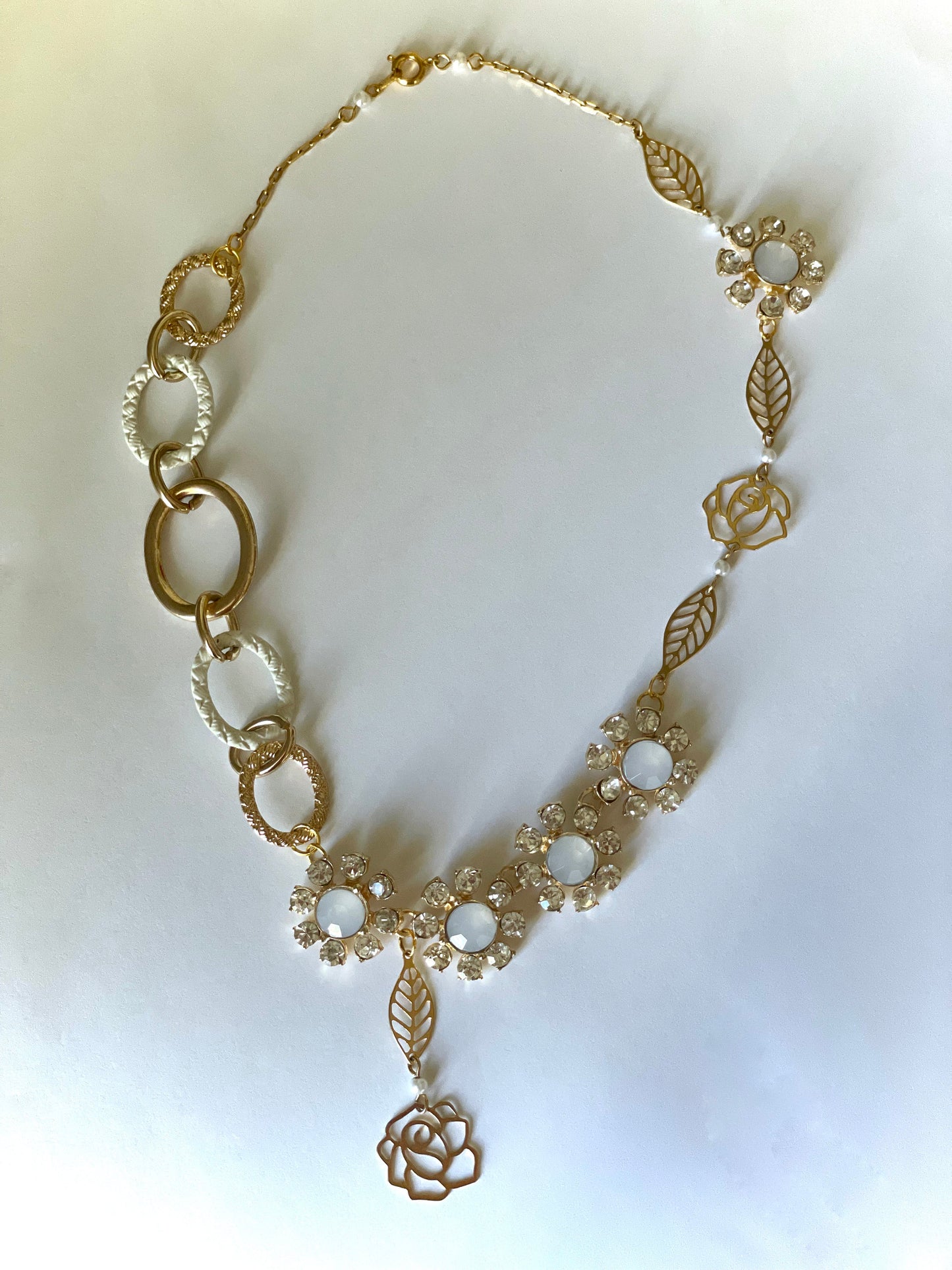 Unique, one-of-a-kind artisan mixed material necklace