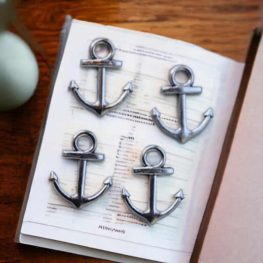 4 vintage boat anchor charms