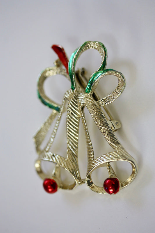 Vintage Christmas bells pin - signed Gerry's