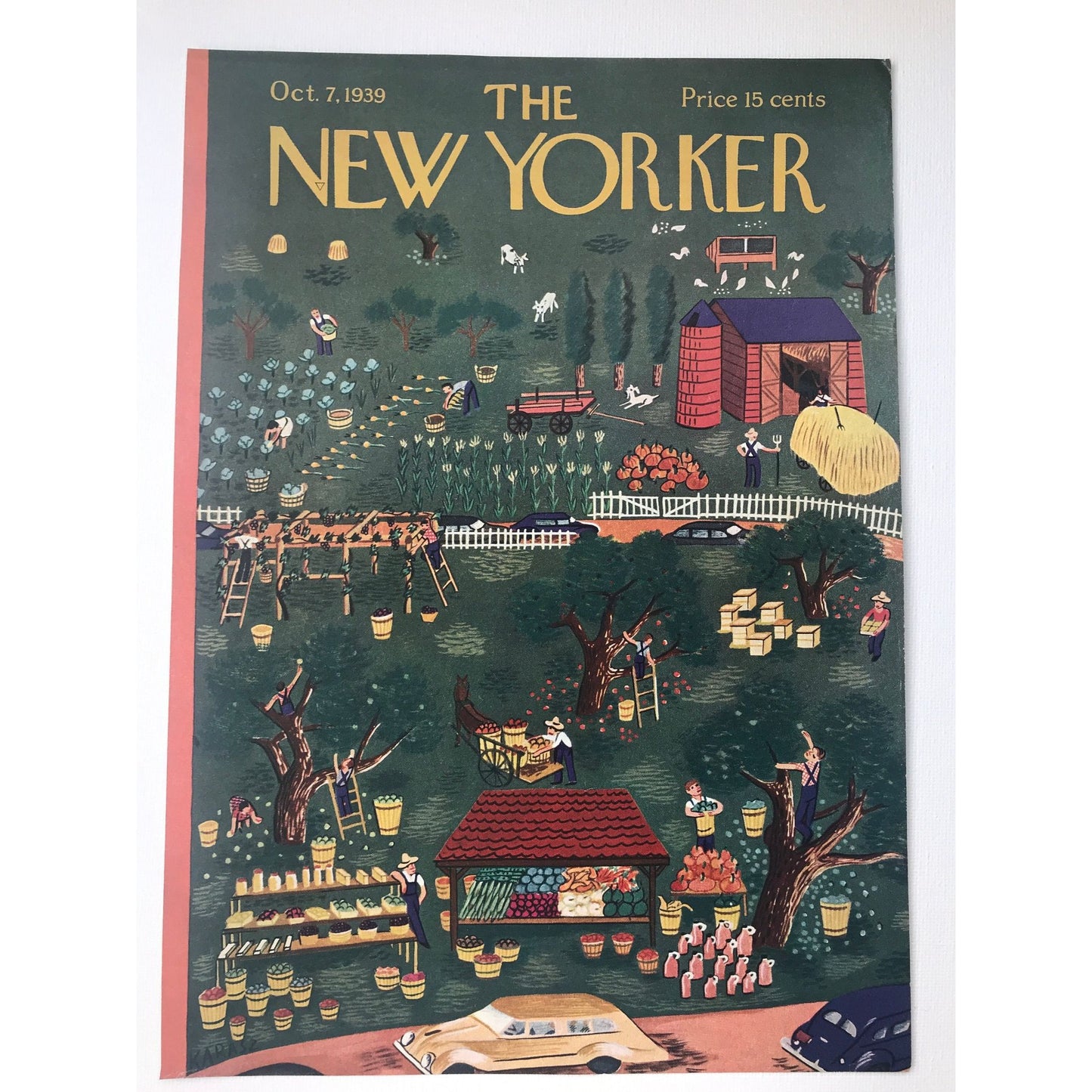 RARE - The NEW YORKER Magazine very rare original cover - October 7, 1939 - farm