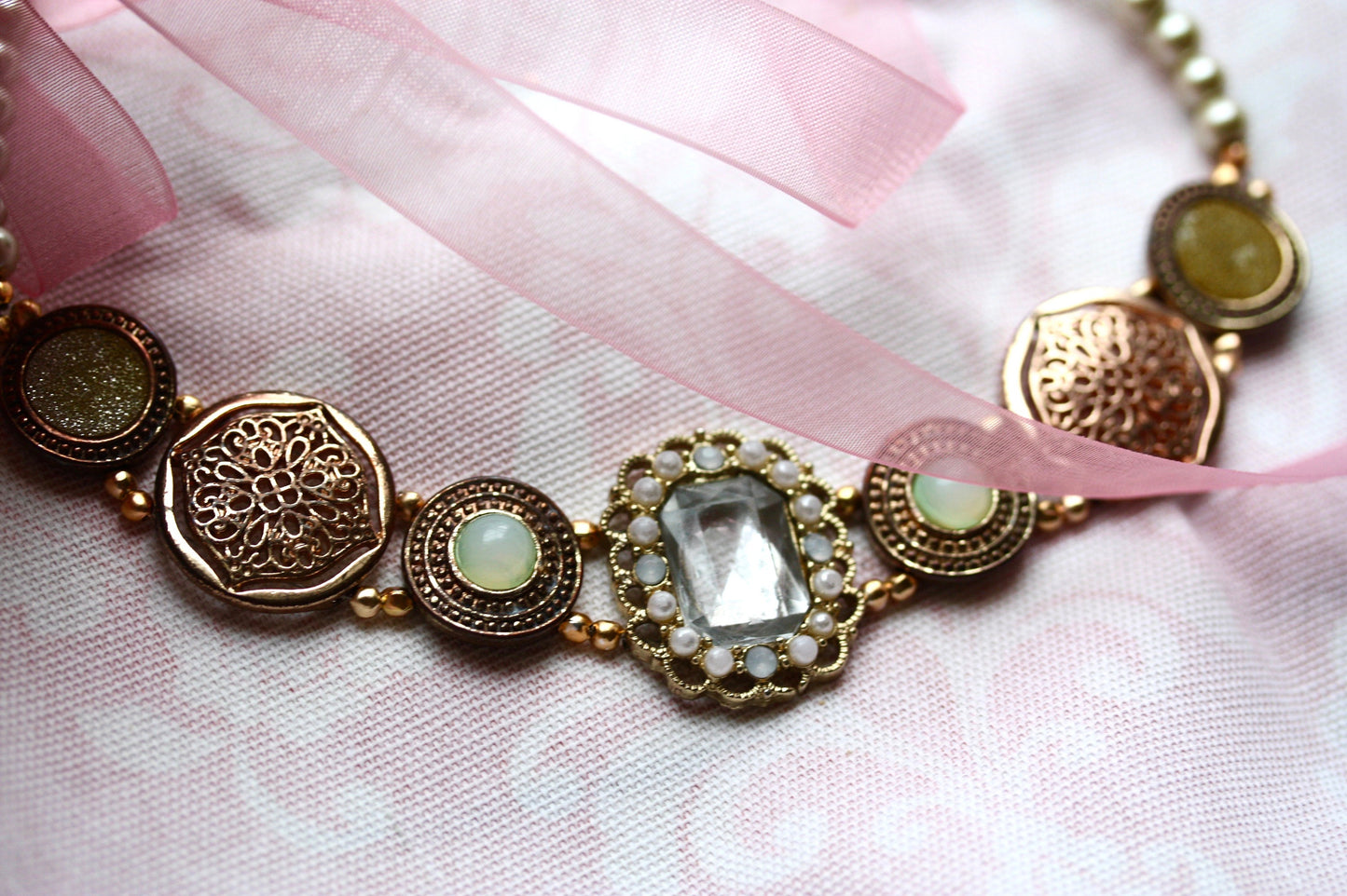 Mixed medium necklace - made with vintage and new elements
