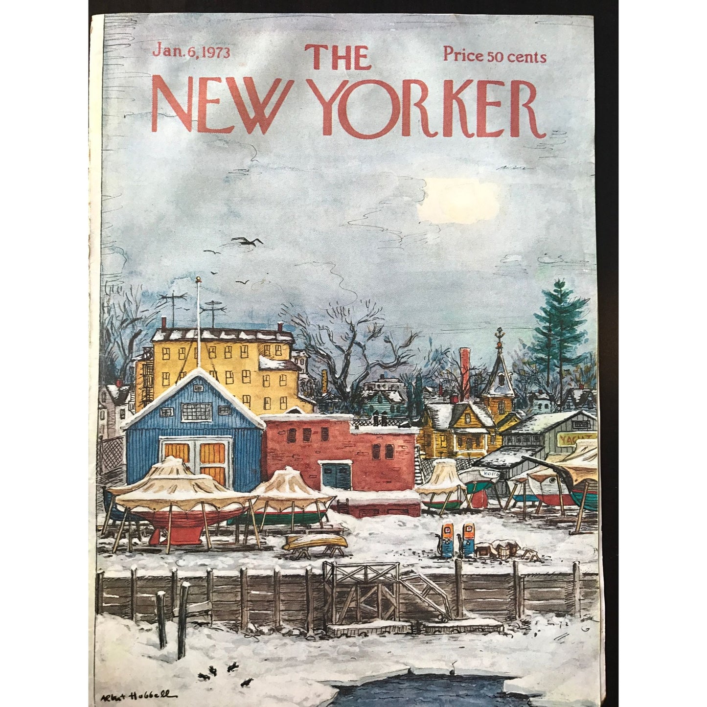 The NEW YORKER Magazine original cover - January 6, 1973 - Albert Hubbell