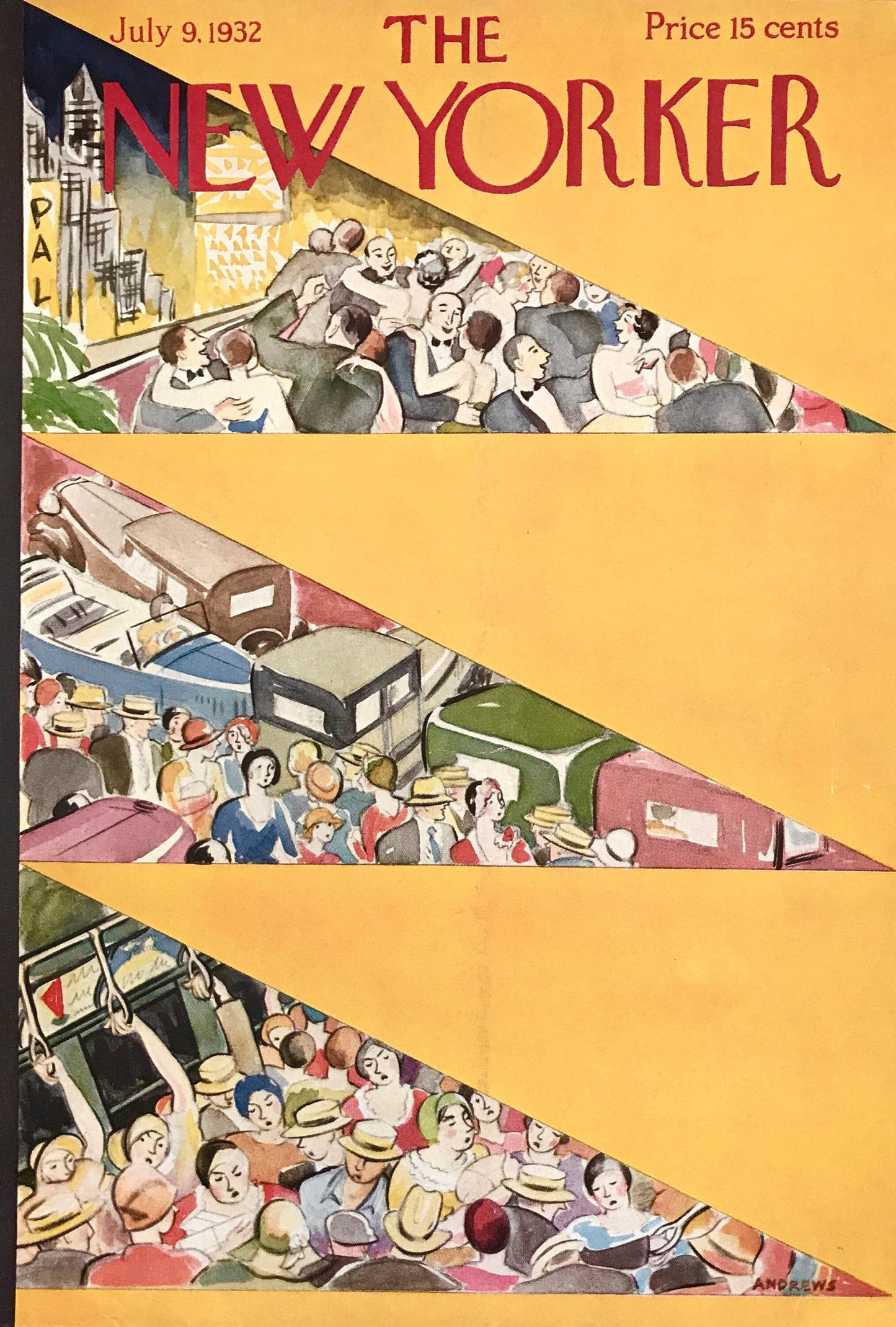 The NEW YORKER Magazine very rare original cover - July 9, 1932 - Virginia Andrews