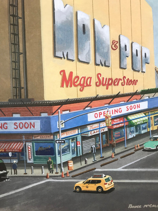 October 13 2014 - The NEW YORKER Magazine original cover - Mom & Pop Megastore