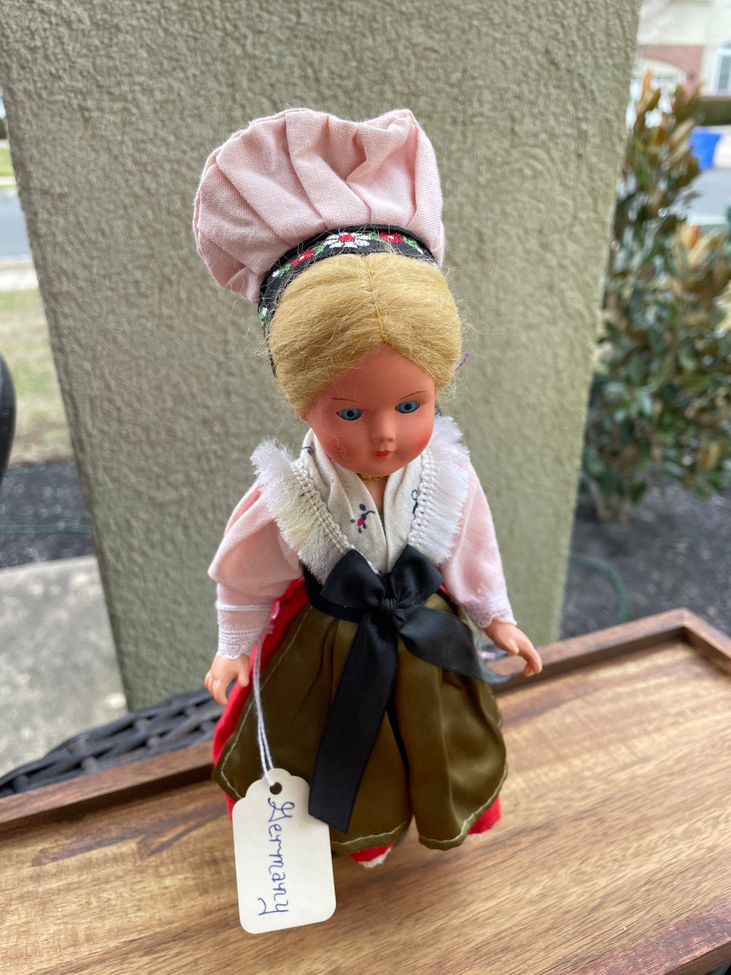 Vintage collectible handmade German doll figurine - made in Germany - eyes open and close