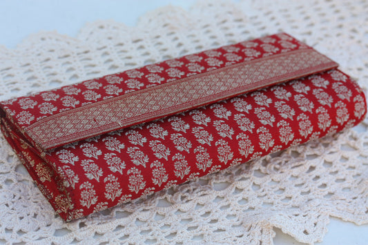 Asian Style Clutch - Vintage Red Gold Evening Purse Handbag for Wedding