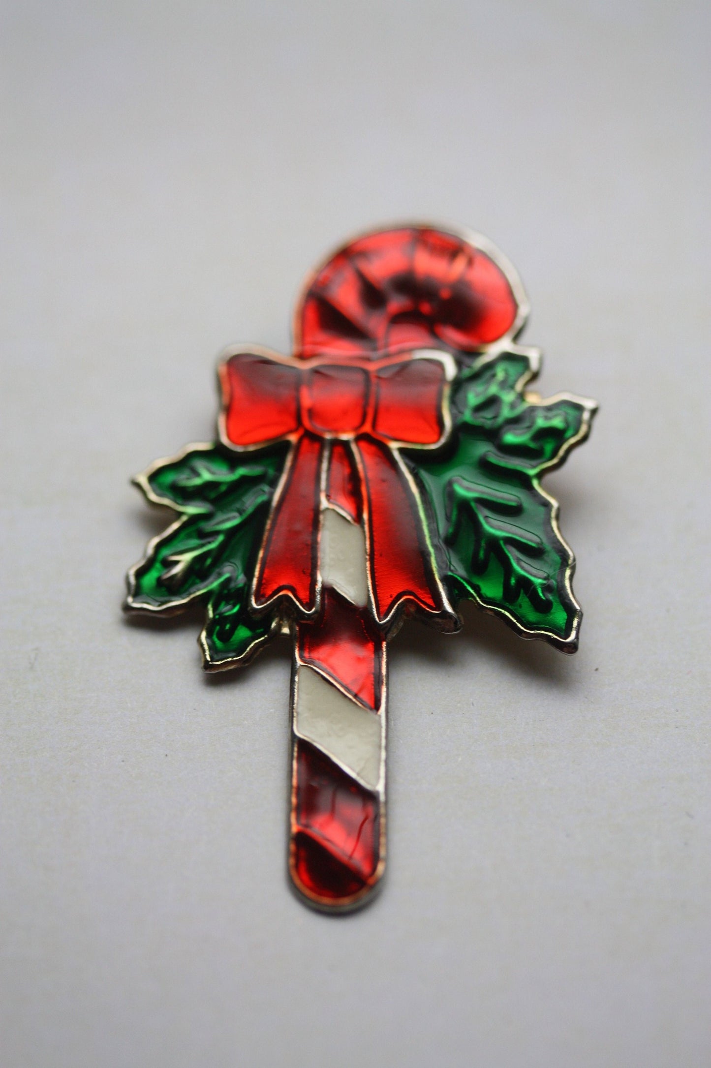 Candy cane vintage lapel pin - perfect for the holidays