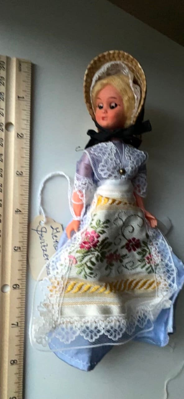 Vintage collectible handmade Geneva, Switzerland doll figurine - eyes open and close