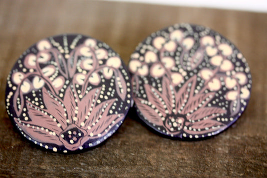 Possibly the prettiest handpainted earrings I've seen - artist unknown