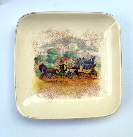 Collectible Charles Dickens Days signed vintage little dish from England - signed and numbered