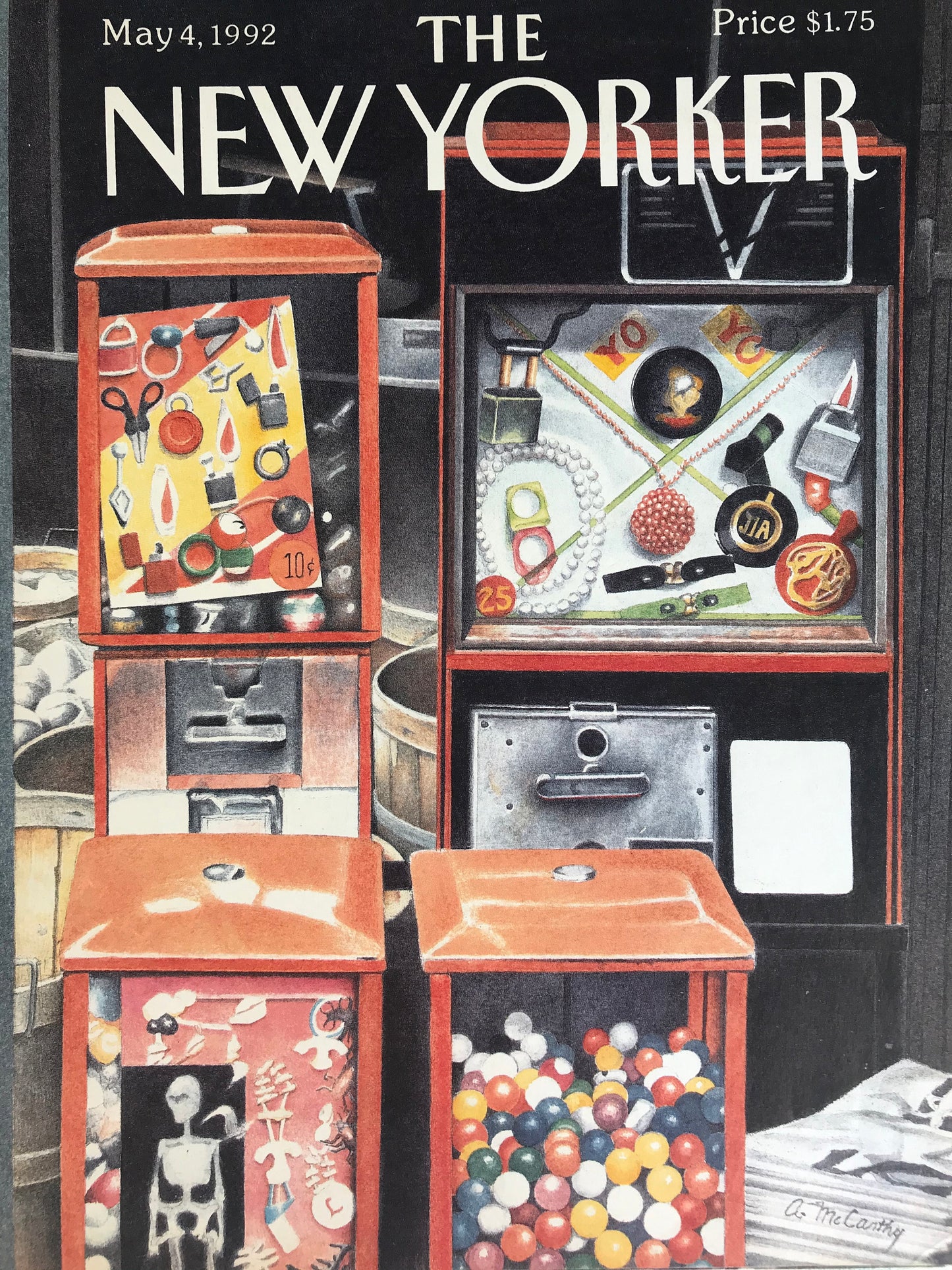 NEW YORKER Magazine cover - May 4, 1992 - gumball machine