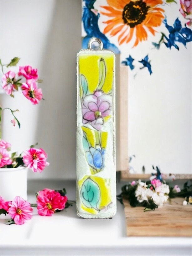 Handmade mosaic necklace - made from upcycled pieces of a broken vintage plate