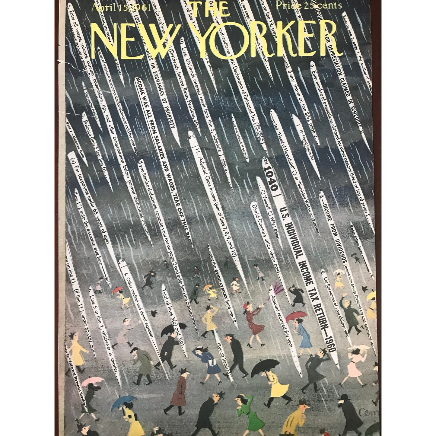 Rare - April 15, 1961 - The NEW YORKER Magazine original cover - please read description