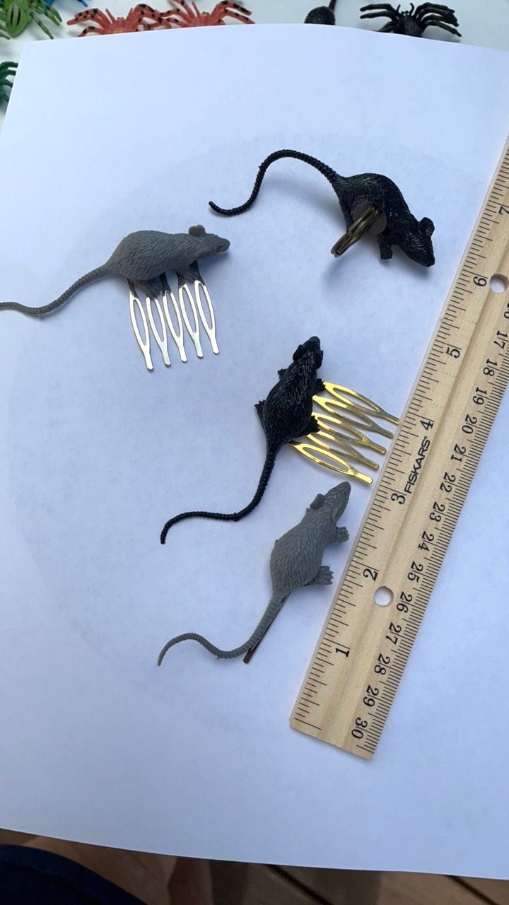 Fun Halloween rat jewelry your choice of hair pins, combs or ring - scary, spooky fun Halloween jewelry, costume, accessories -mouse, mice