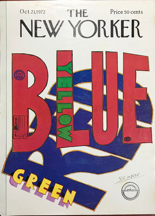 October 21, 1972 - The NEW YORKER Magazine charming original cover - Artist: Steinberg