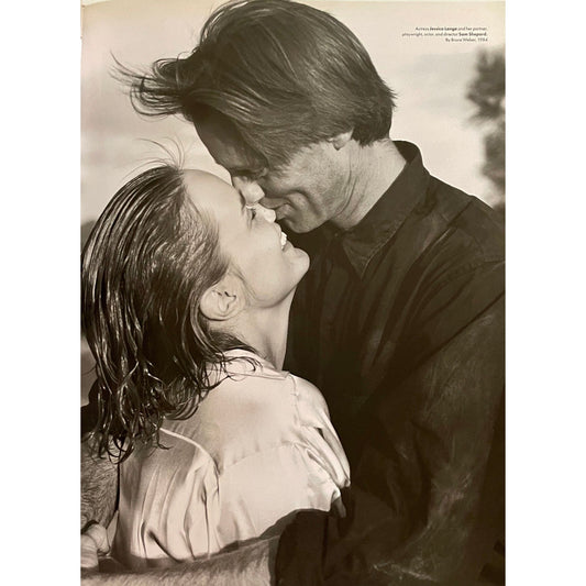 Jessica Lange and playwright, actor and director Sam Shepard in 1984 - 11" x 9" print from a vintage book