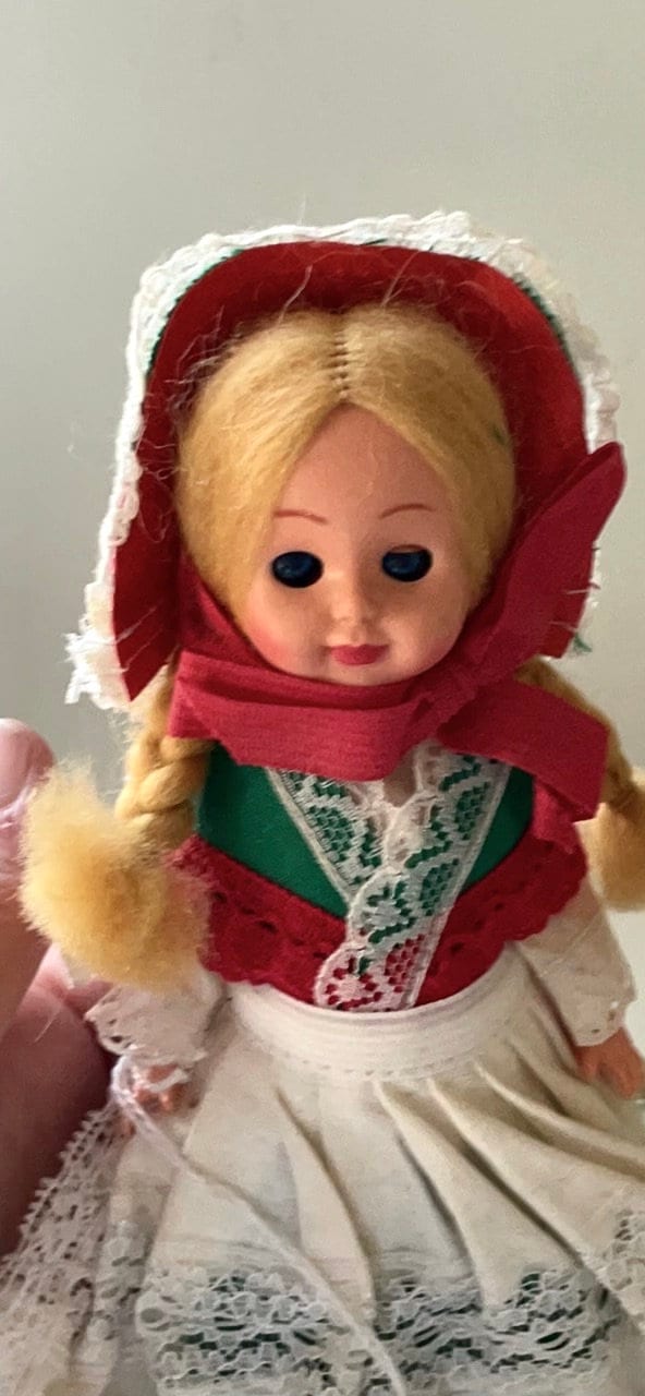 Vintage collectible Doll figurine from Denmark - with eyes that open and close