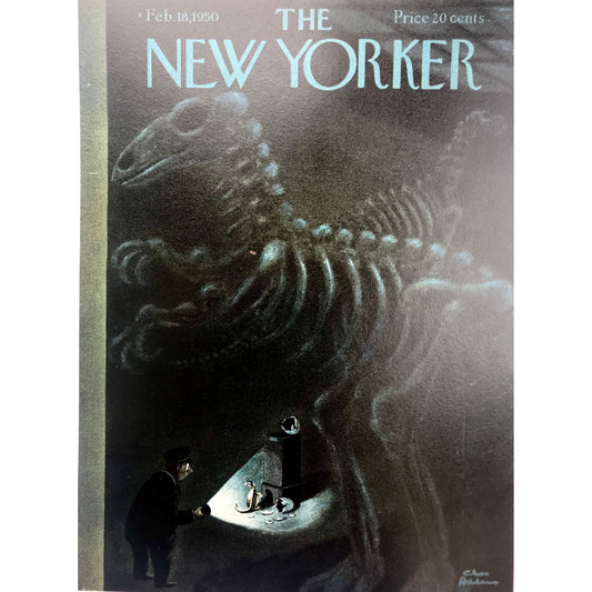 February 18, 1950 - Vintage book page print of a NEW YORKER Magazine cover - Dinosaur