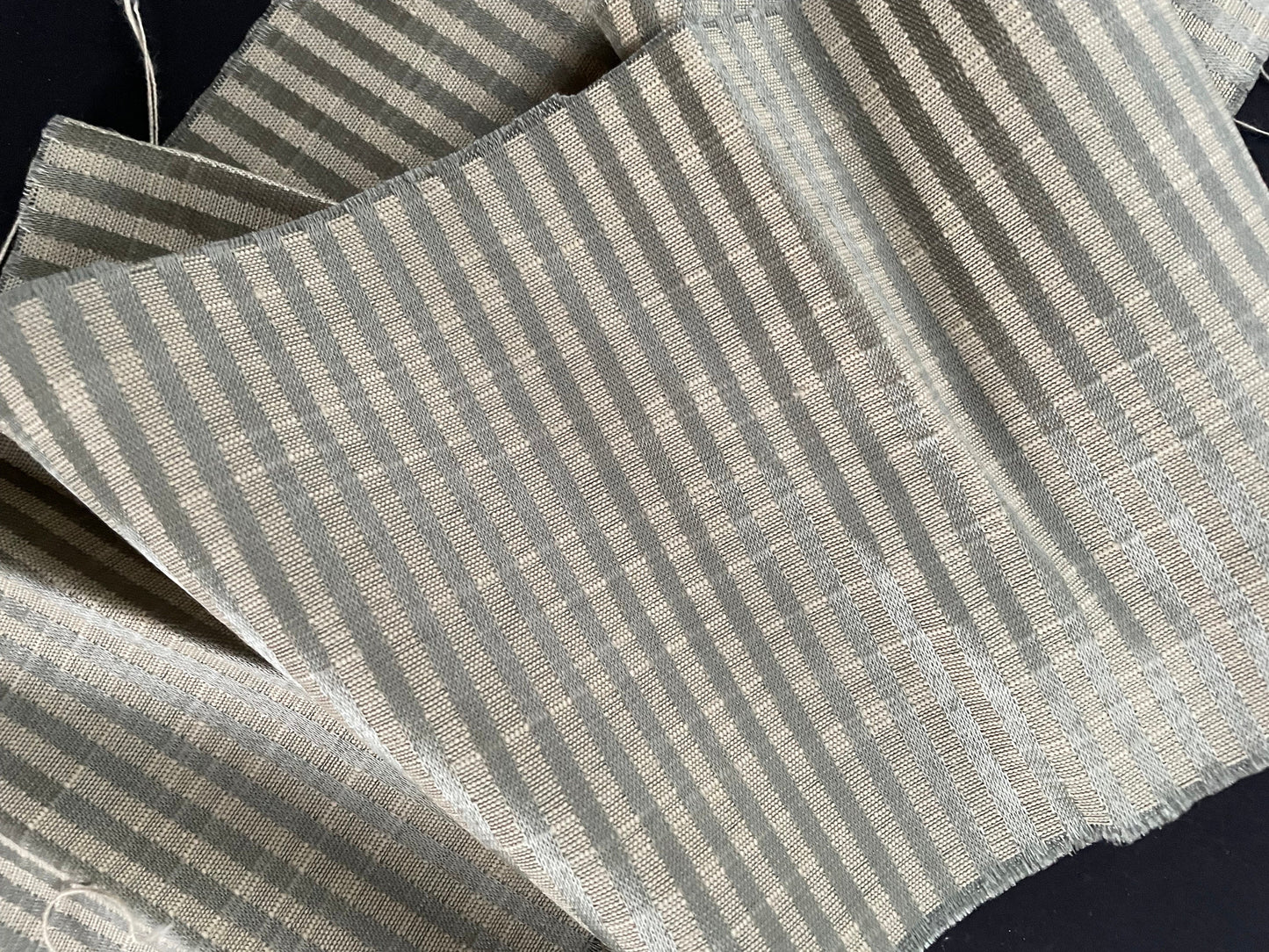 Vintage fabric remnants - striped fabric