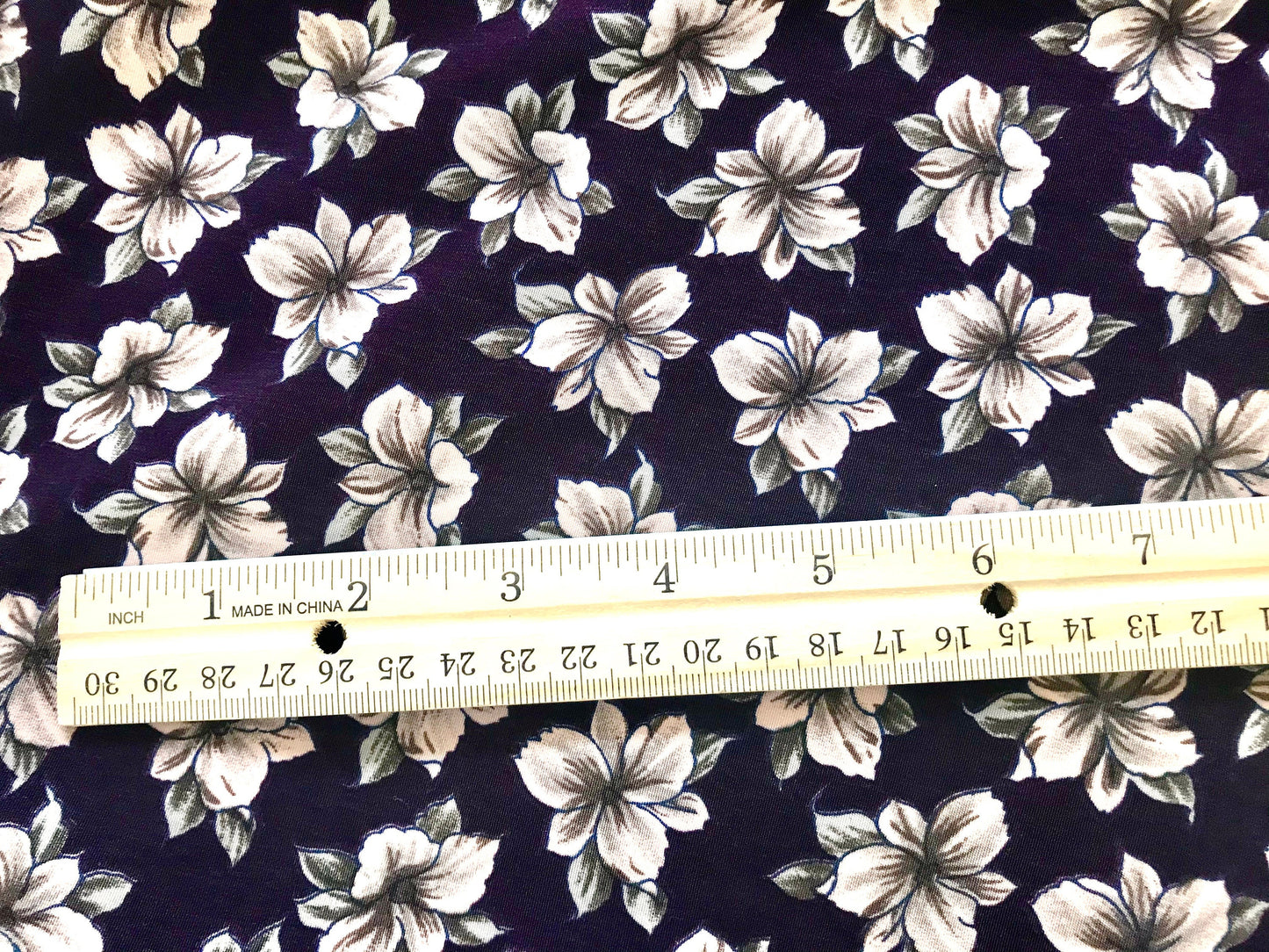 Vintage fabric - flowers - silky finish - 4+ yards
