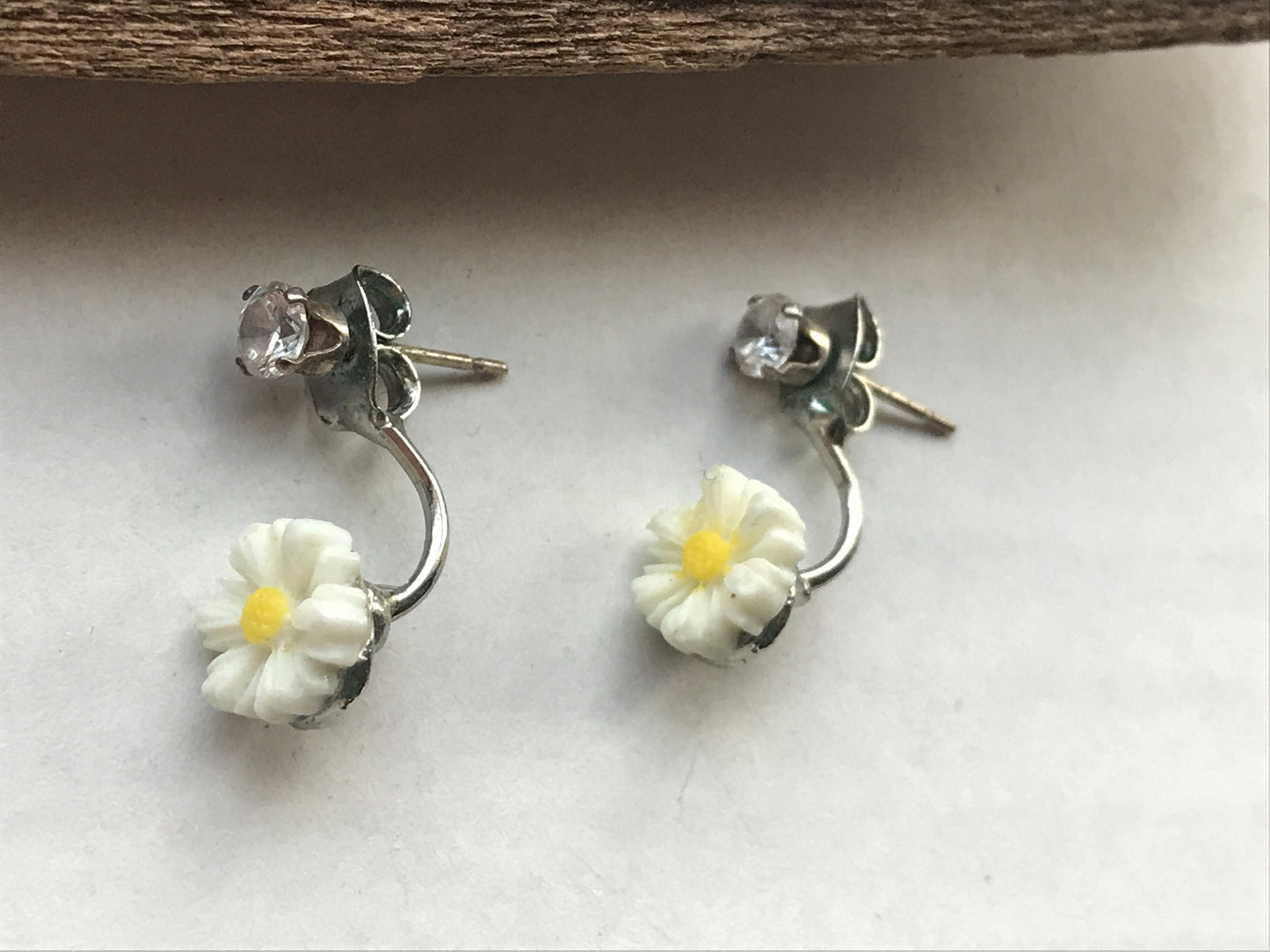 Tiny little flower drop vintage stud earrings