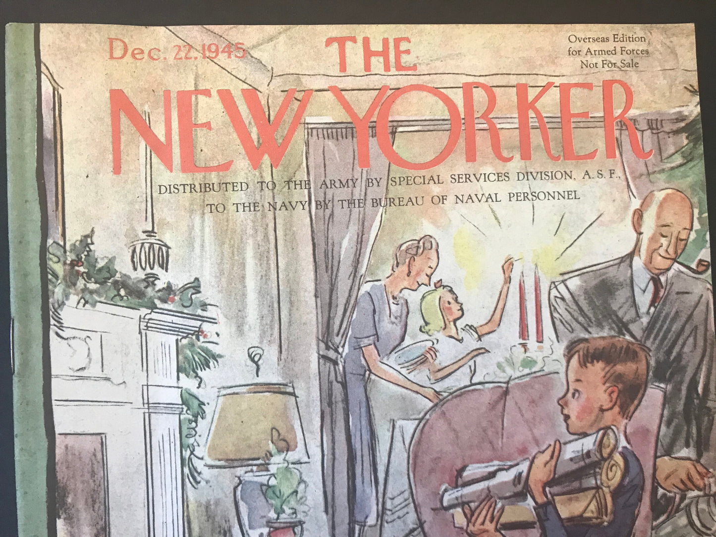NEW YORKER Magazine - December 22, 1945 - Collectible Overseas Edition for Armed Forces Navy & Marines - Christmas